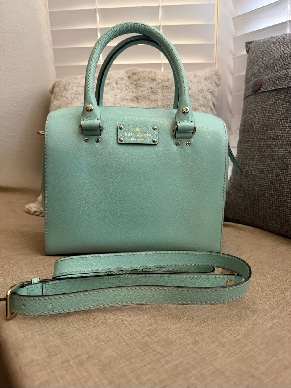 kate spade Mint Green Leather Crossbody Satchel